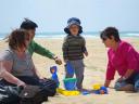 Playing at the beach