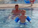 Daddy and Mitchie in the pool